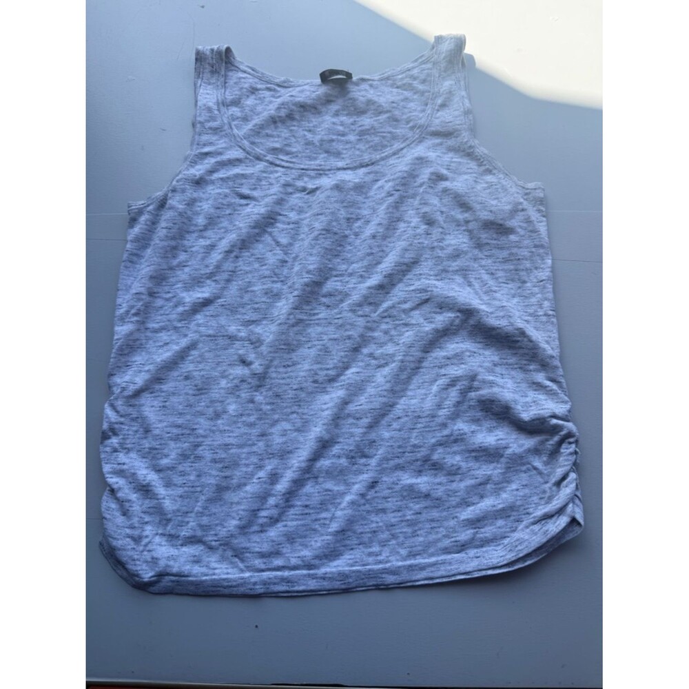 Talbots Light Gray Scoop Neck Tank large l scrunched side cropped casual A11